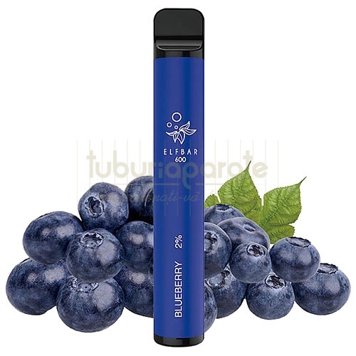 Mini narghilea unica folosinta - Elf Bar Blueberry cu 600 pufuri si 20 mg nicotina - TuburiAparate.ro